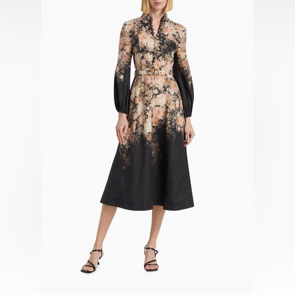 Zimmermann Floral Linen Midi Dress Size 4-6. Zimmermann size 1 - Picture 3 of 6